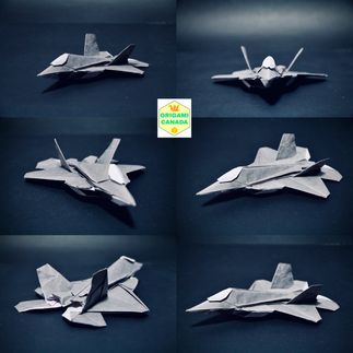 F22 origami model (one sheet of paper)