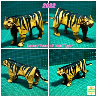 Origami Tiger- one sheet of double-sided colour  paper
